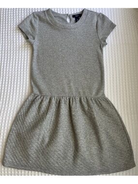 GAP Girls' Gray Short Sleeve Gathered Skirt Knit Dress size M